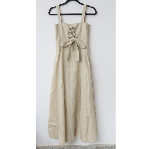 Mara Hoffman Mei 100% Hemp Midi Dress in Beige Size 0 - Picture 4 of 8
